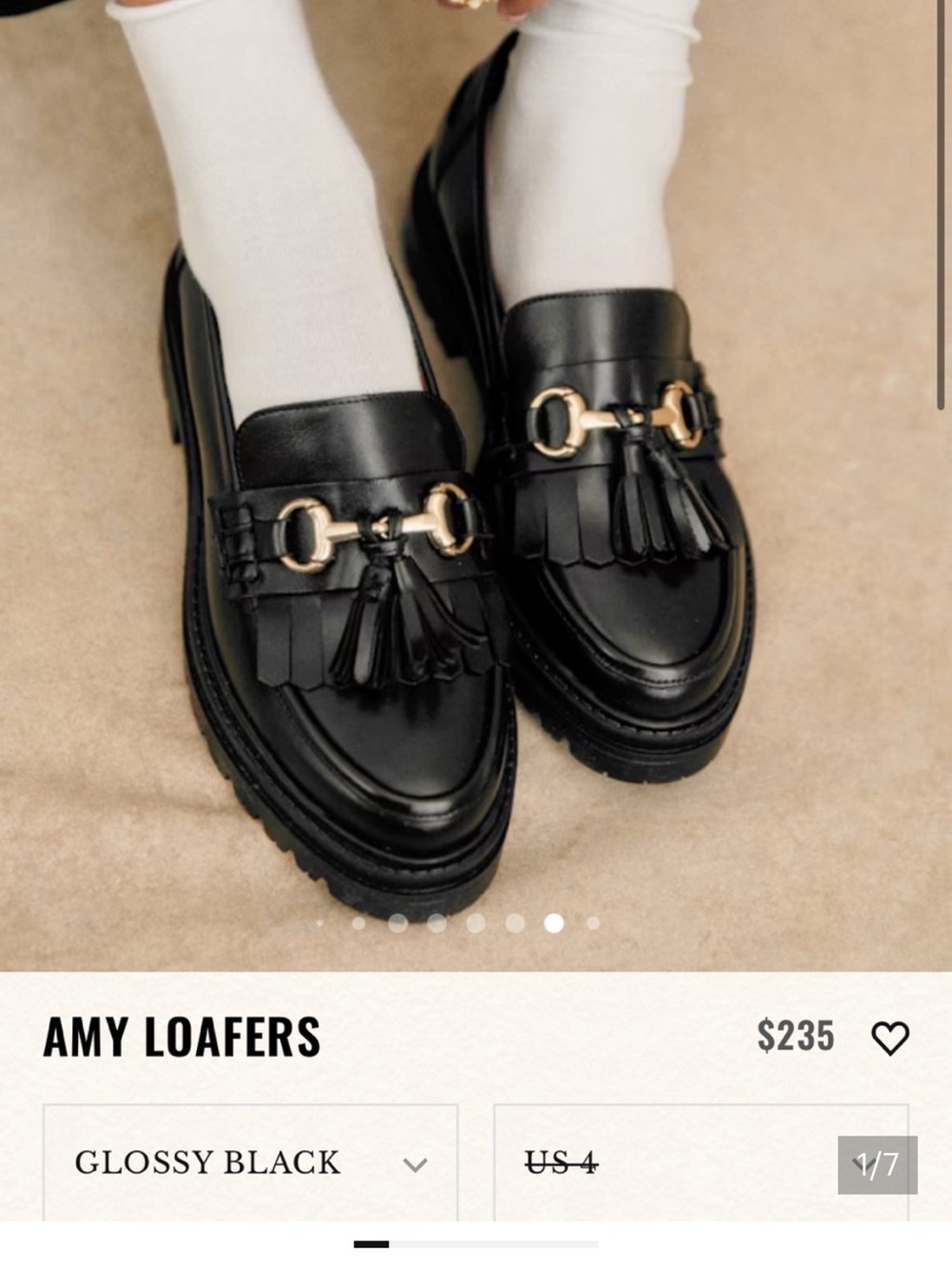 Sezane Glossy Black Tassel Loafers